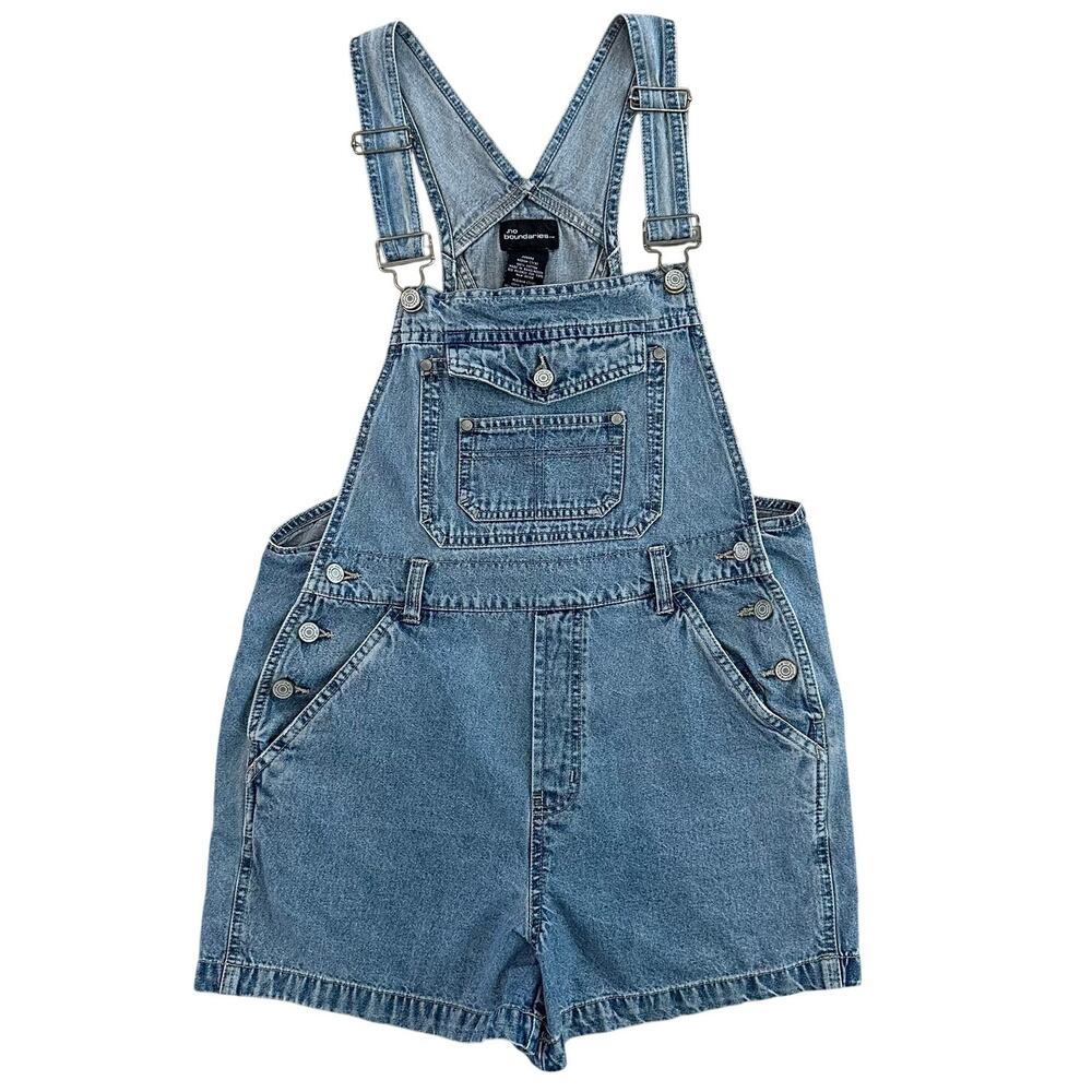 NO Boundaries Vintage Women’s Juniors Size Medium  7/9 Jean Short Overall Y2K
